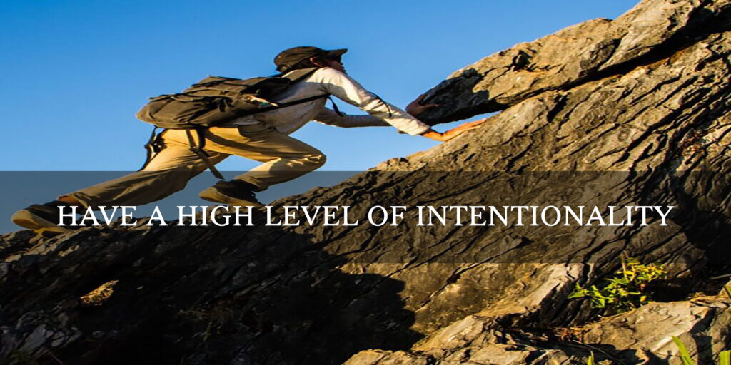 Have a high level of intentionality